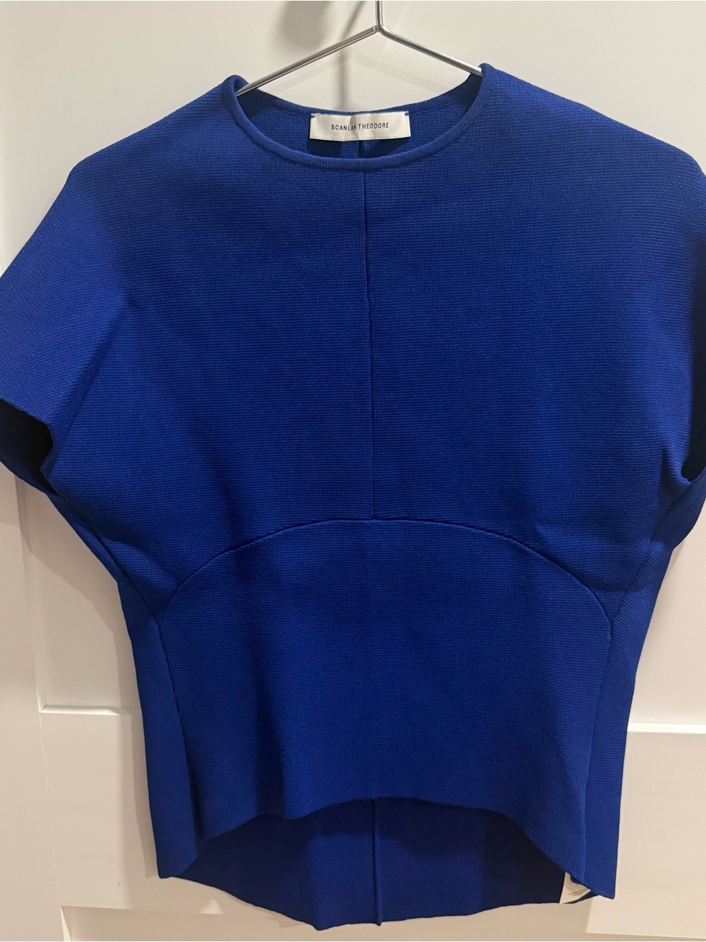 Scanlan Theodore Cobalt Blue Crepe Knit Top